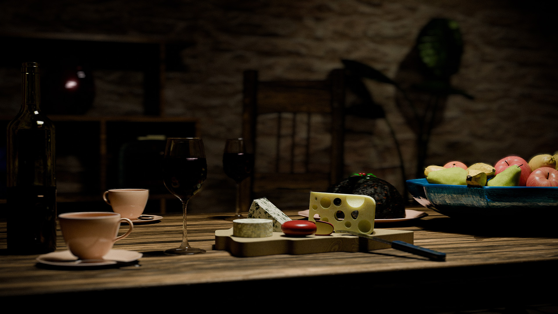 'A Fine Festive Feast' still-life render - designed, composed, and rendered by Jason Garth Edwards at www.jayargonaut.com